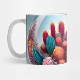 Cactus Garden inside Glass Ball Mug